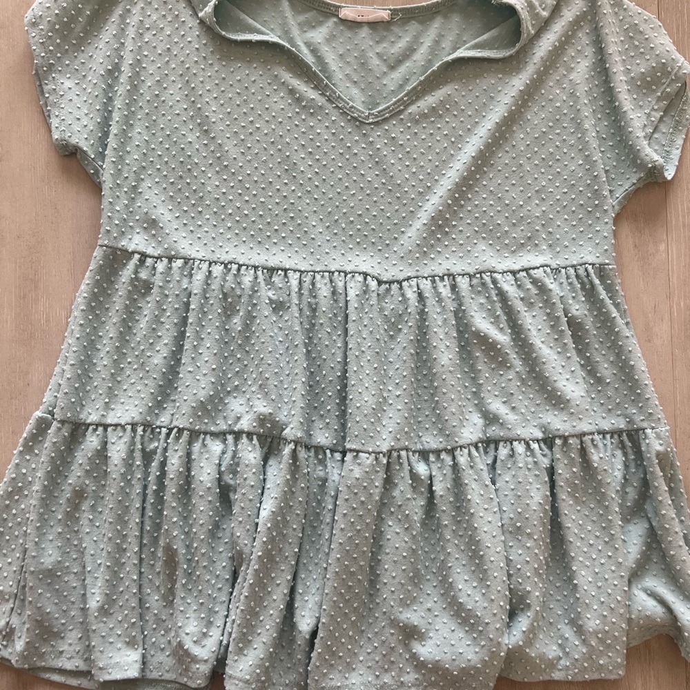 First Love Mint Green Textured Top
